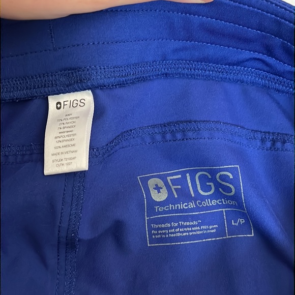 Figs Deep Royal Blue Scrub Pants Large Woman Technical Collection Bottoms - Picture 4 of 8